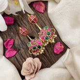 Vriksham Elegant Kemp Chandbali Stud & Ear Cuffs Bugadi With Pearls-G19987